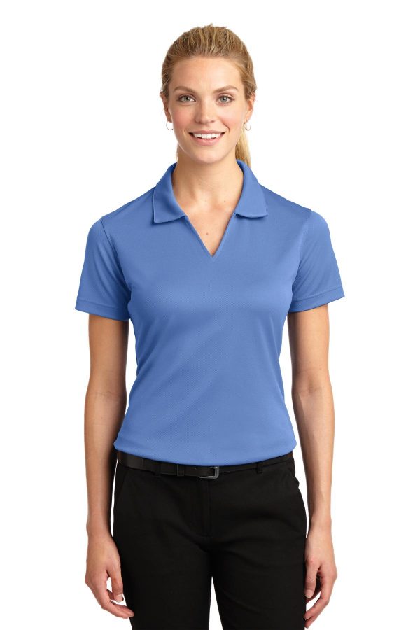 Sport-Tek Ladies Dri-Mesh V-Neck Polo.  L469 - Image 4